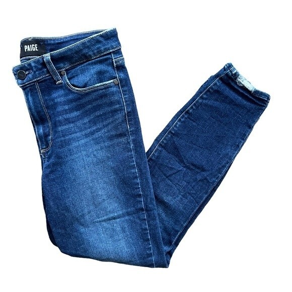PAIGE Hoxton Crop size 28 Ankle Hibiscus Distressed - Picture 7 of 13